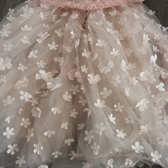 Pet Wedding Tulle Dress, Detachable Floral Dog Gown Large - Picture 2 of 8